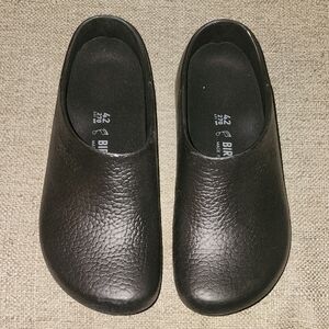 Birkenstock Black Leather Slip-On Loafers Super Birkis